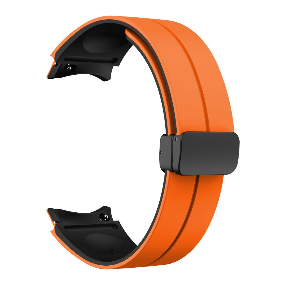 Skøn Metal Og Silikone Universal Rem passer til Samsung Smartwatch - Orange#serie_1
