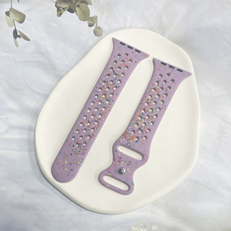 Mega Slidstærk Silikone Universal Rem passer til Apple Smartwatch - Lilla#serie_7