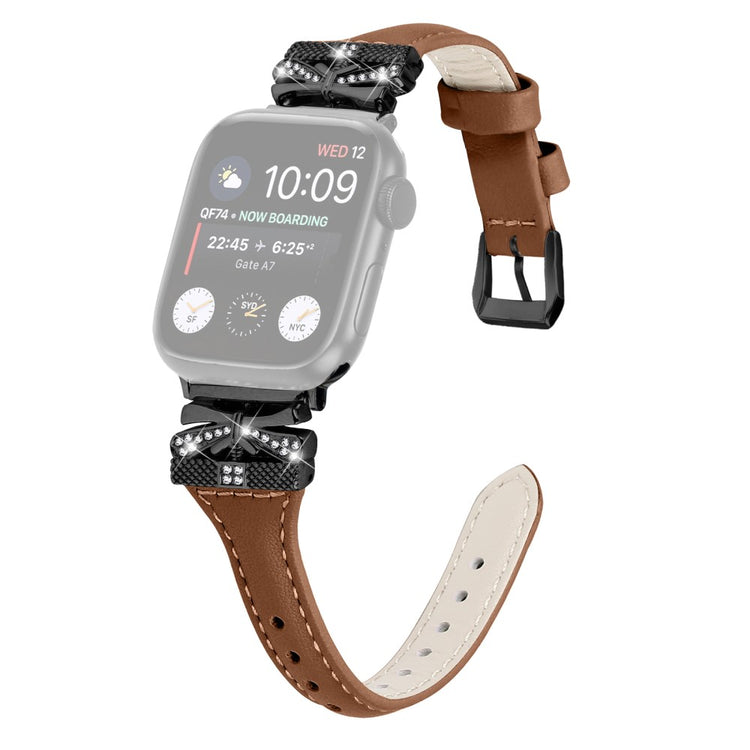 Sejt Kunstlæder Universal Rem passer til Apple Smartwatch - Brun#serie_2