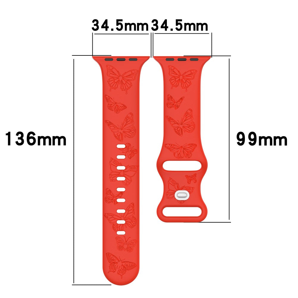 Apple Watch Series 41mm / 40mm / 38mm Watch Band Butterfly Silicone Strap - Black#serie_6