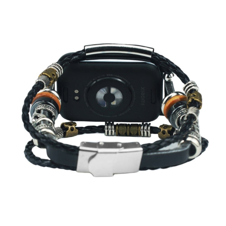 Xiaomi Smart Band 8 Pro Watch Band Retro Style Beads Watch Strap Bracelet - Black#serie_1