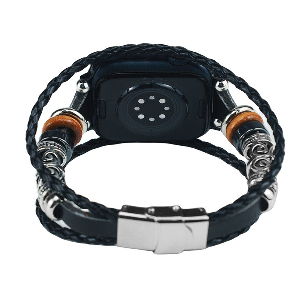 Apple Watch Series 41mm / 40mm / 38mm Watch Strap Retro Band - Black#serie_1