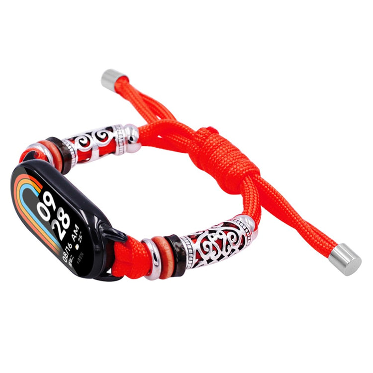 Xiaomi Smart Band 8 Beads Braided Watch Strap Adjustable Wrist Band Bracelet - Red#serie_5