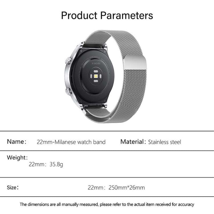 Meget Godt Metal Universal Rem passer til Smartwatch - Sort#serie_3