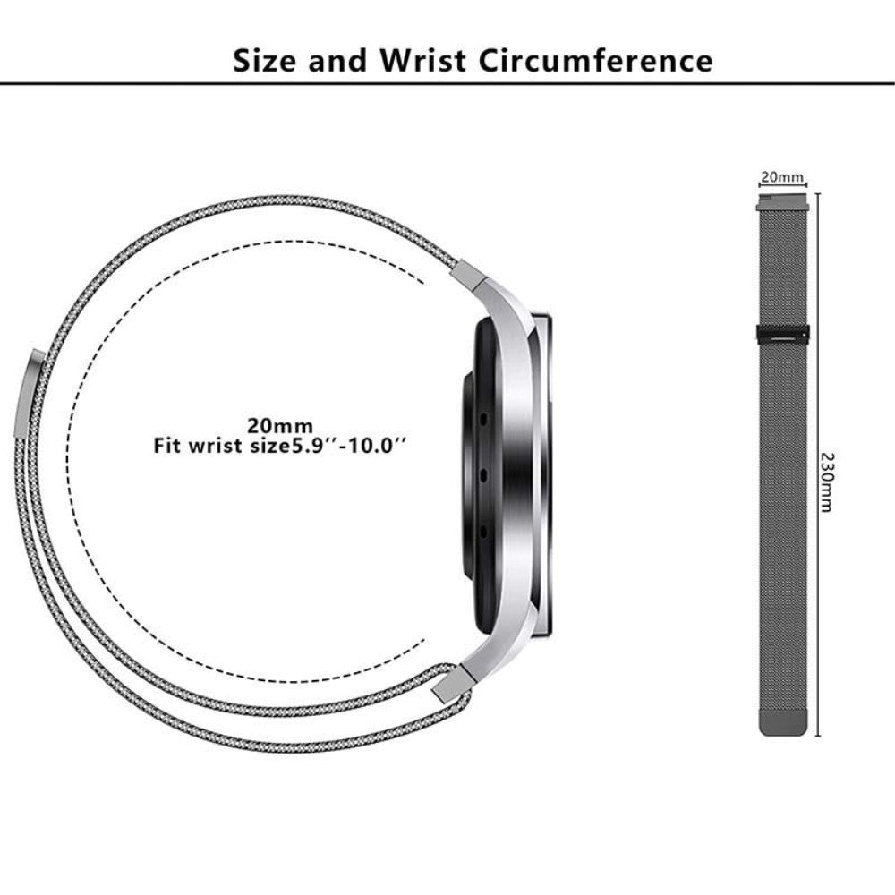 Meget Pænt Metal Universal Rem passer til Smartwatch - Sølv#serie_1