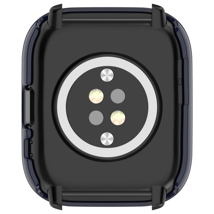Rigtigt Godt Cover med Skærmbeskytter i Silikone og Glas passer til Amazfit Active - Blå#serie_2