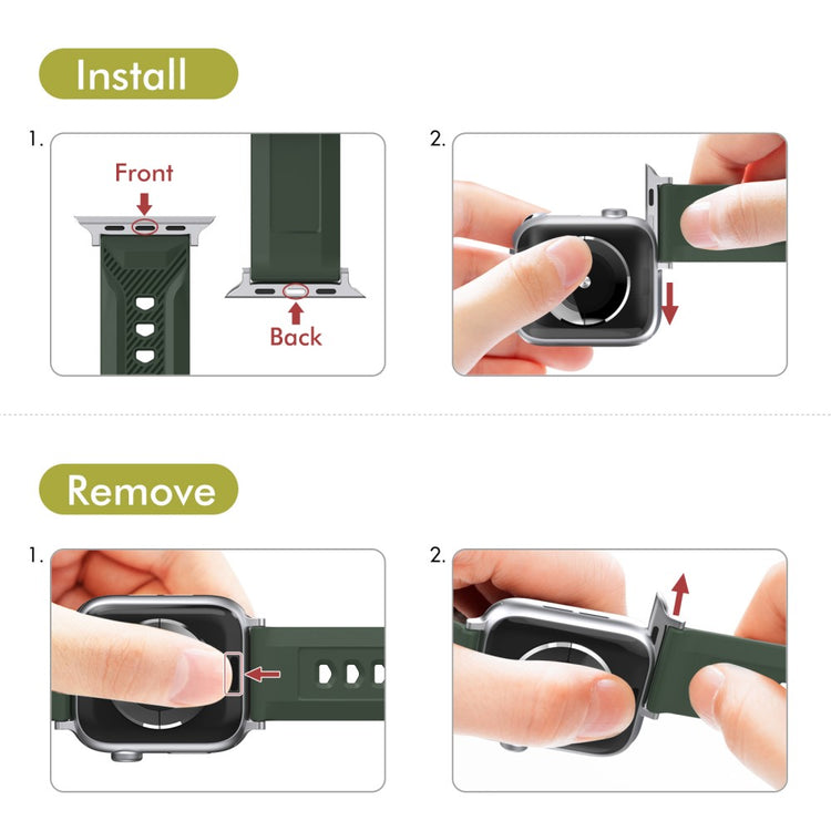 Mega Pænt Silikone Universal Rem passer til Apple Smartwatch - Grøn#serie_2