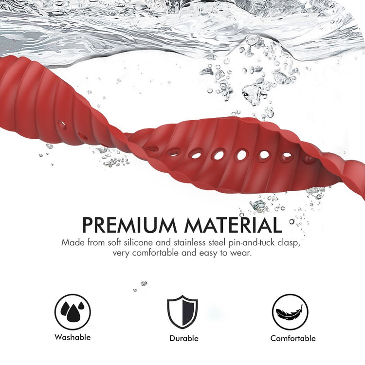 Rigtigt Slidstærk Silikone Universal Rem passer til Apple Smartwatch - Rød#serie_2