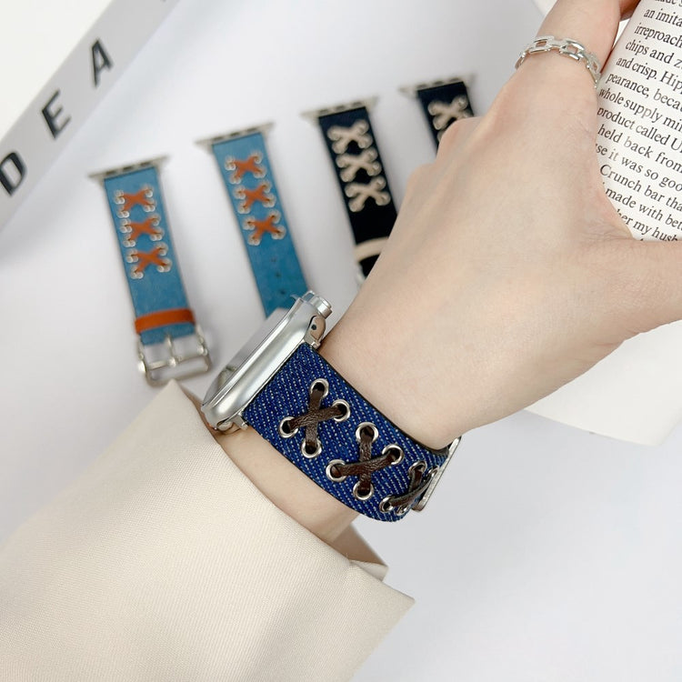 Mega Fed Metal Og Nylon Universal Rem passer til Apple Smartwatch - Blå#serie_2