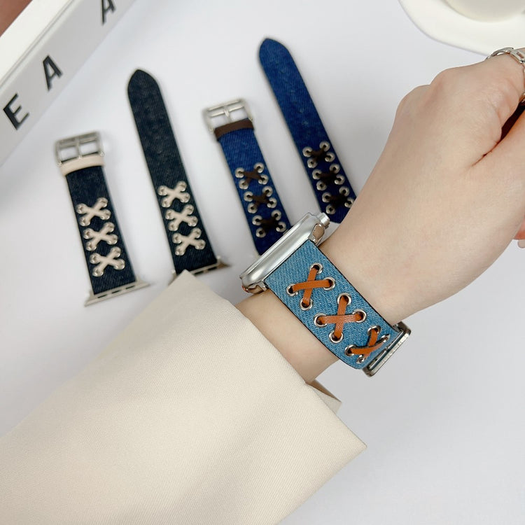 Mega Fed Metal Og Nylon Universal Rem passer til Apple Smartwatch - Blå#serie_3