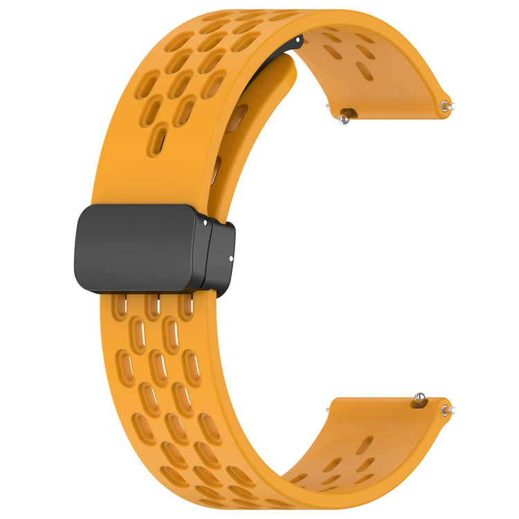 Helt Vildt Cool Metal Og Silikone Universal Rem passer til Smartwatch - Gul#serie_6