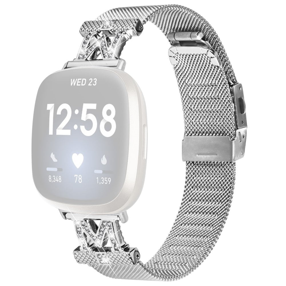 Fitbit Sense / Versa 3 milanese stainless steel strap - Silver#serie_1