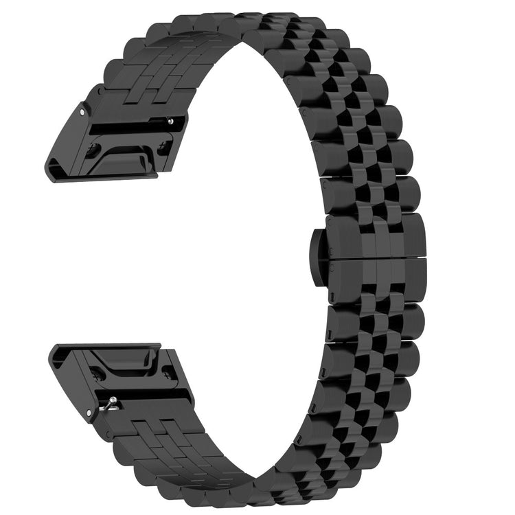 Super Kønt Metal Universal Rem passer til Garmin Smartwatch - Sort#serie_5