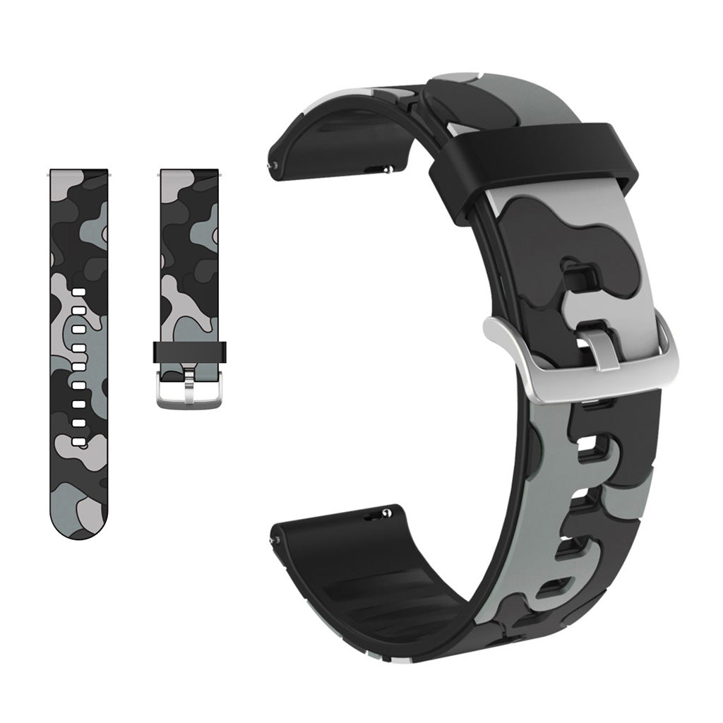 Amazfit Youth / Huawei Watch GT 2 42mm camouflage silicone watch band - Grey#serie_1