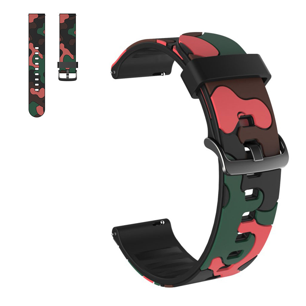 Camouflage theme watch band for your Huawei and Amazfit watch - Red#serie_1