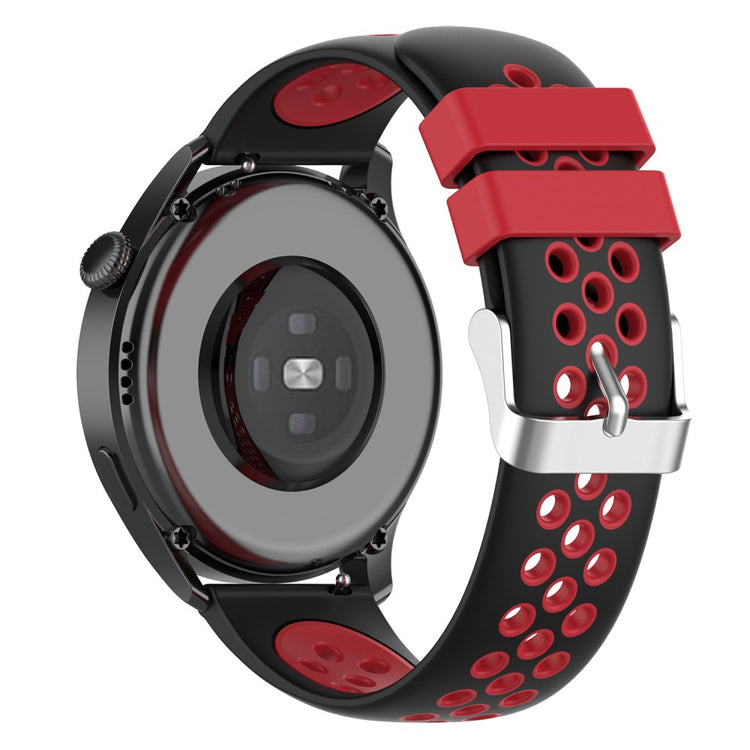 20mm Universal dual color silicone watch strap - Black / Red#serie_6