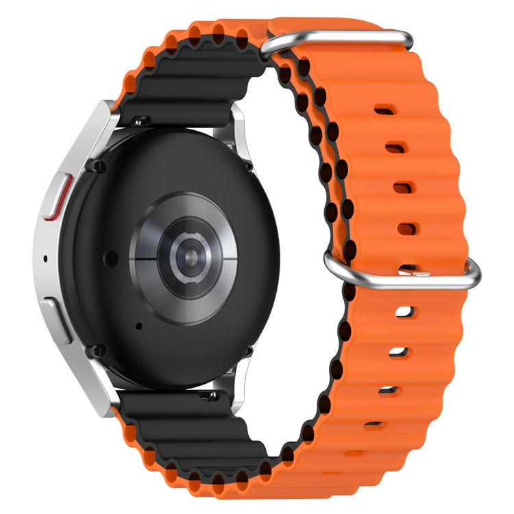 20mm Universal dual color silicone watch strap - Orange / Black#serie_2
