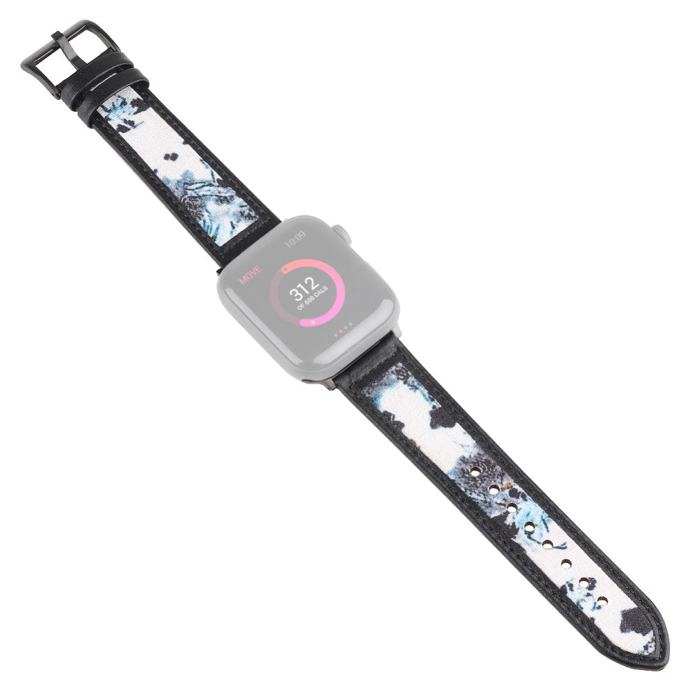 Vildt sejt Apple Watch Series 7 45mm Ægte læder Rem - Blå#serie_1