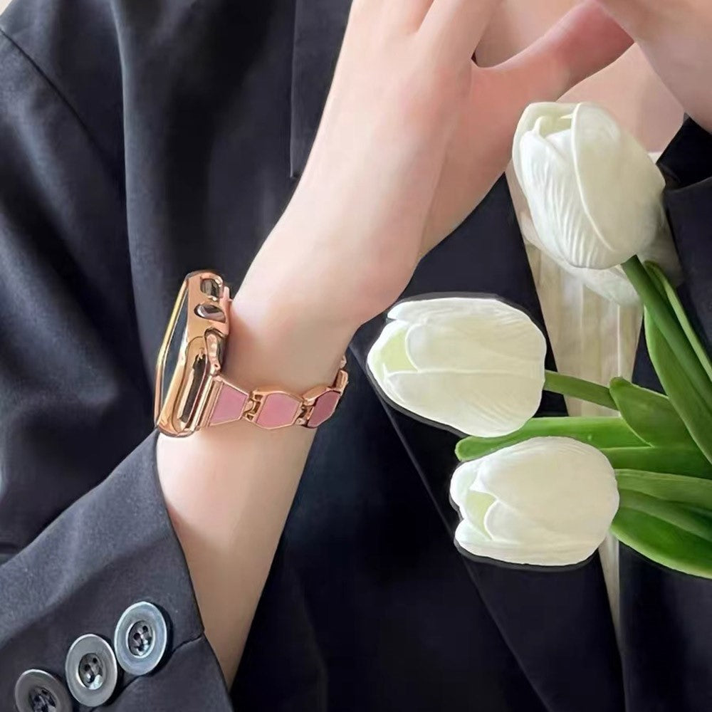 Rigtigt pænt Universal Apple Metal og  Rhinsten Urrem - Pink#serie_2