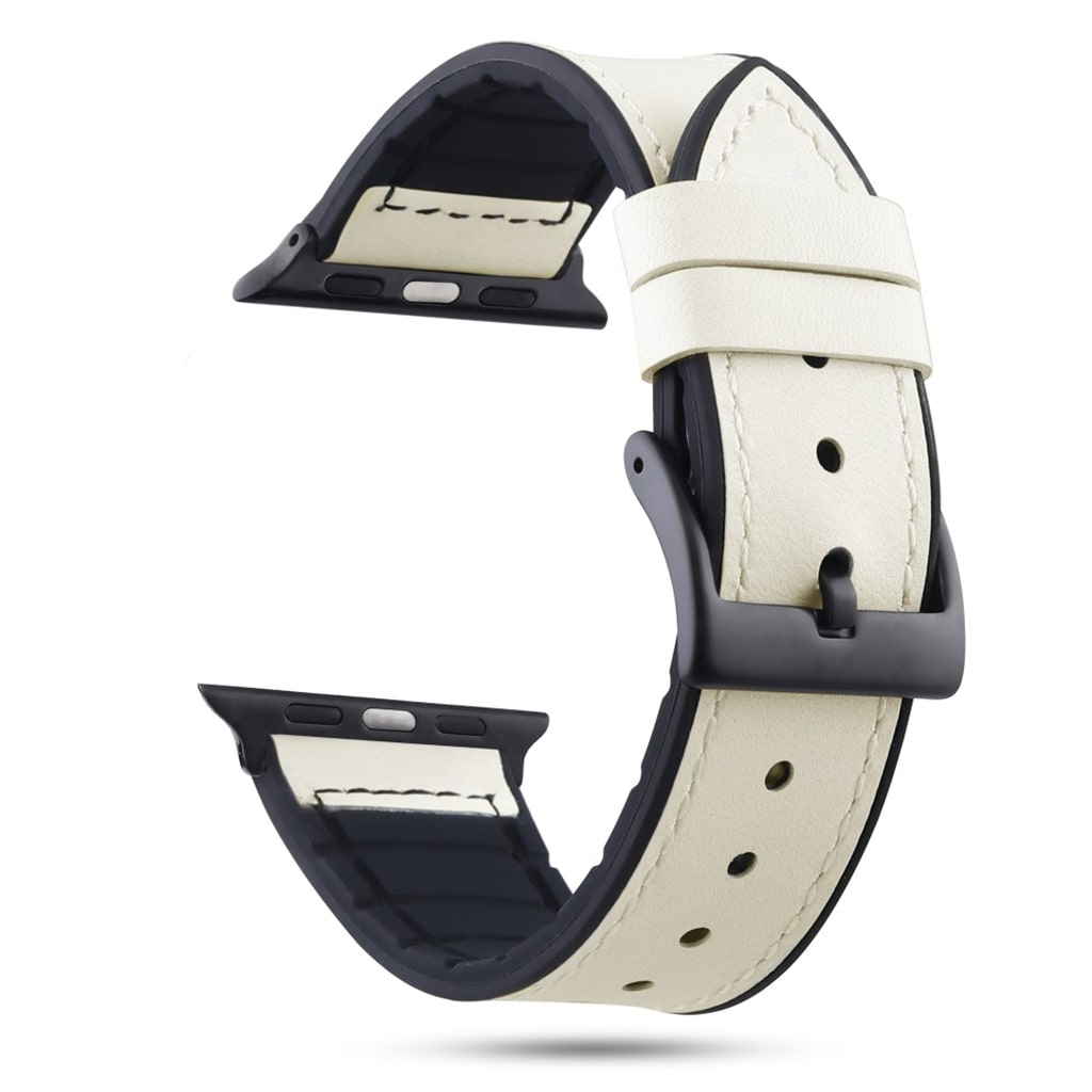 Holdbart Apple Watch Series 4 40mm Ægte læder Rem - Hvid#serie_1