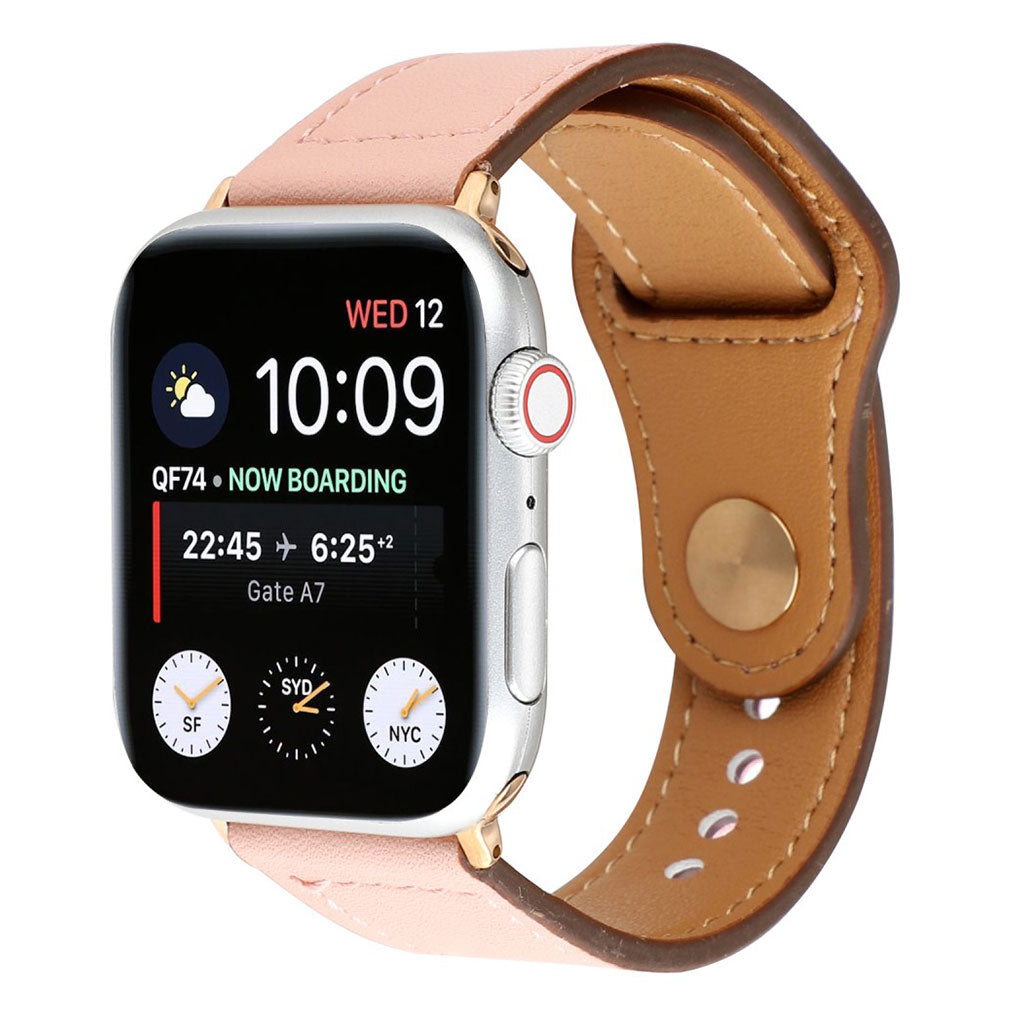 Glimrende Apple Watch Series 4 40mm Ægte læder Rem - Pink#serie_1
