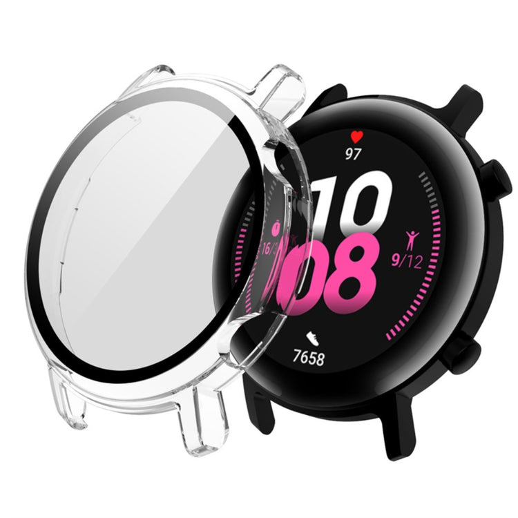 Vildt Godt Huawei Watch GT 2 42mm Cover med Skærmbeskytter i Plastik og Hærdet Glas - Gennemsigtig#serie_025