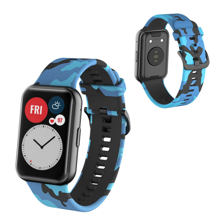 Super fed Huawei Watch Fit Silikone Rem - Blå#serie_4