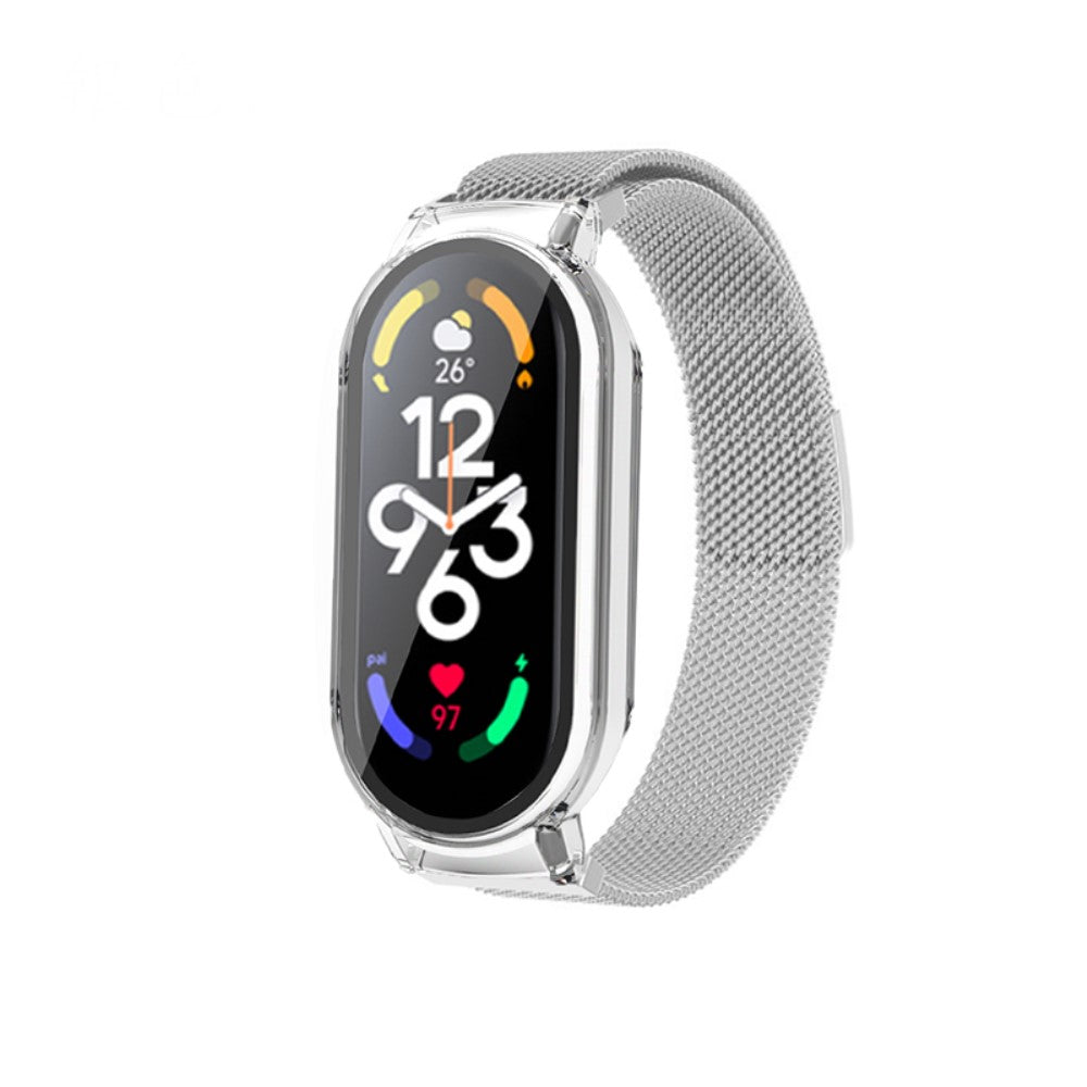 Vildt elegant Xiaomi Mi Band 7 Metal og Glas Rem - Sølv#serie_041