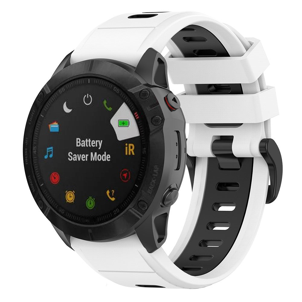 Vildt nydelig Garmin Fenix 7S Silikone Rem - Hvid#serie_1