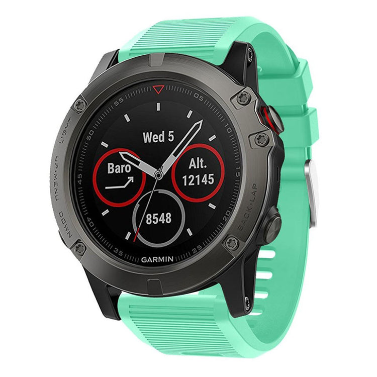 Tidsløst Garmin Fenix 5X Plus Silikone Rem - Grøn#serie_3