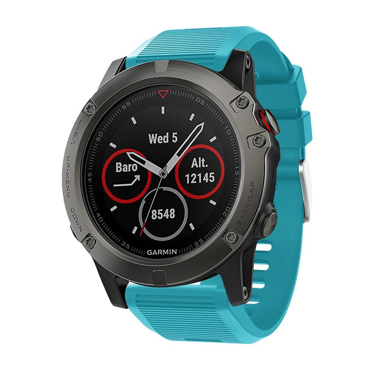 Tidsløst Garmin Fenix 5X Plus Silikone Rem - Grøn#serie_8