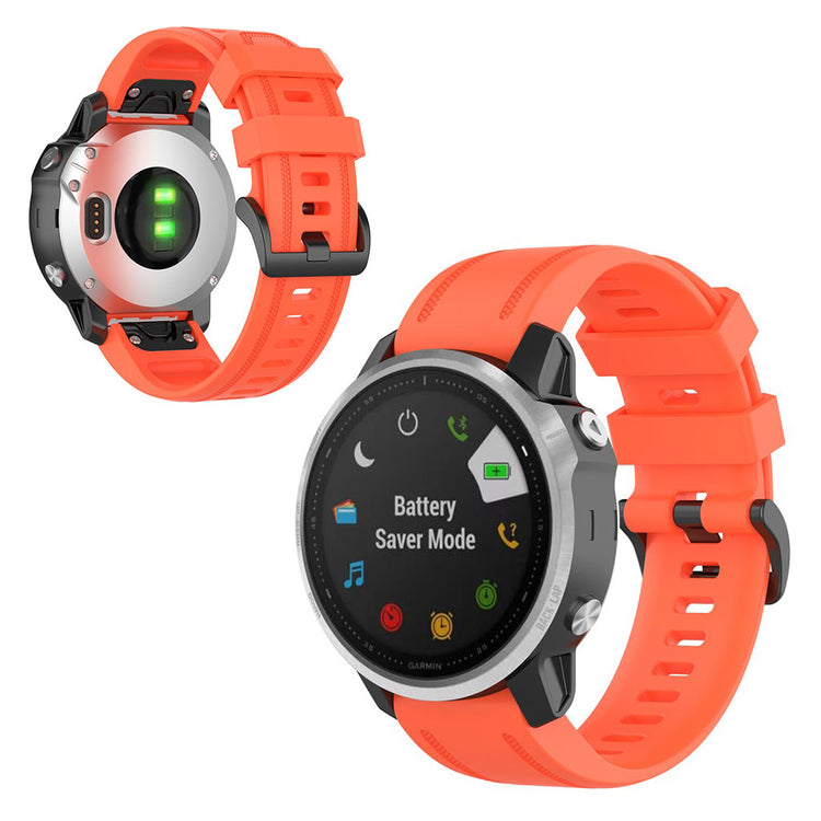 Rigtigt sejt Garmin Fenix 6S Silikone Rem - Orange#serie_12
