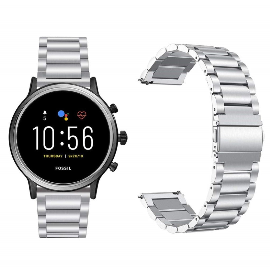 Fossil Gen 5 Carlyle HR / Fossil Gen 5 Julianna HR Metal Rem - Sølv#serie_8