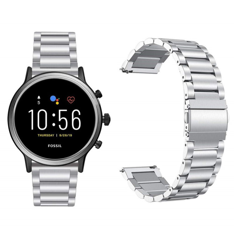 Fossil Gen 5 Carlyle HR / Fossil Gen 5 Julianna HR Metal Rem - Sølv#serie_8
