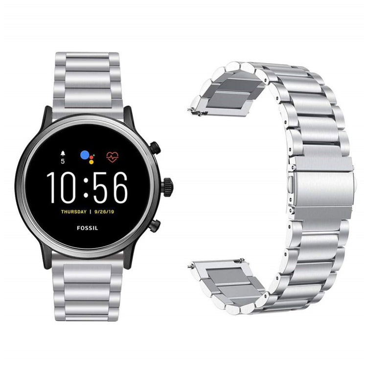 Fossil Gen 5 Carlyle HR / Fossil Gen 5 Julianna HR Metal Rem - Sølv#serie_8