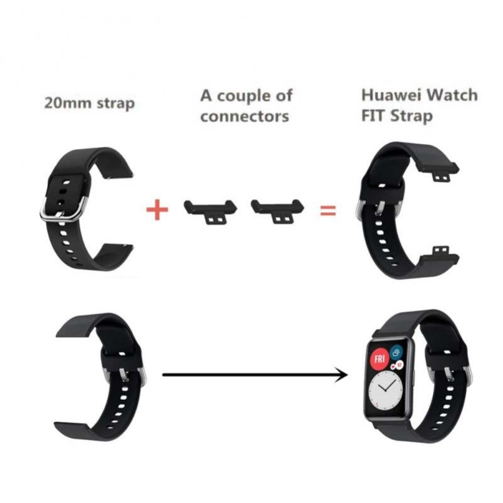 Huawei Watch Fit / Watch Fit Special Edition Watch Band Adapter 20mm Zinc Metal Watch Connector with Screwdriver and Plugs - Rose Gold#serie_3