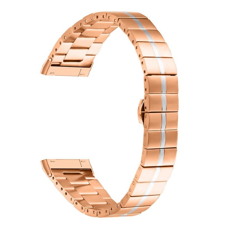 Fitbit Versa 4 / Sense 2 Stainless Steel Watch Strap Wrist Band Replacement - Rose Gold+Silver#serie_5