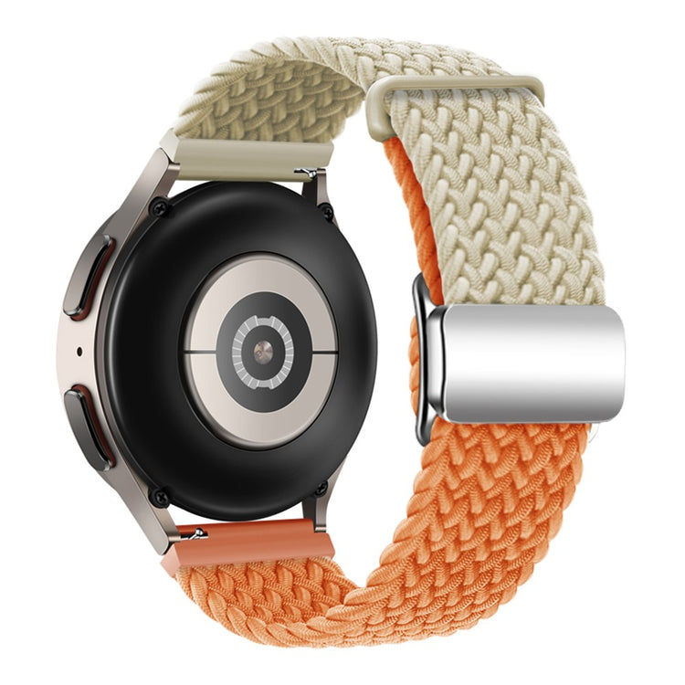 Universal 22mm Woven Watch Strap Silver Magnetic Buckle Replacement Wrist Band - Starlight+Orange#serie_16