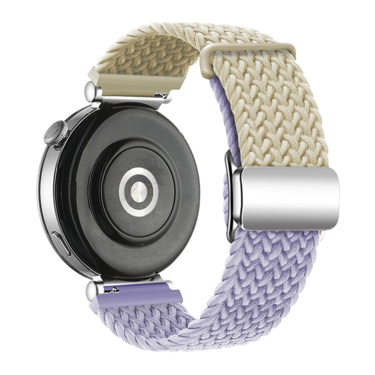 Huawei Watch GT 4 41mm Universal 18mm Watch Strap Woven Wrist Band with Silver Magnetic Buckle - Starlight+Light Purple#serie_21