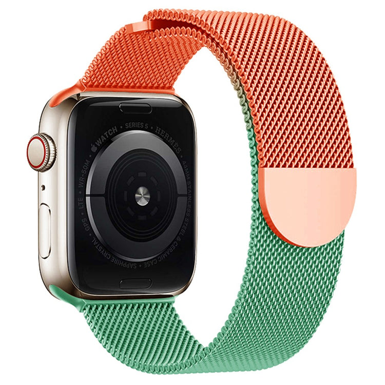 Apple Watch Series 7 8 9 41mm / 6 5 4 SE (2023) SE (2022) SE 40mm / 3 2 1 38mm Gradient Milanese Strap - Orange+Green#serie_1