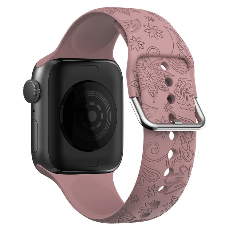 Apple Watch Series 49mm - 45mm - 44mm - 42mm Pattern Imprinted Silicone Strap - Light Coffee#serie_3