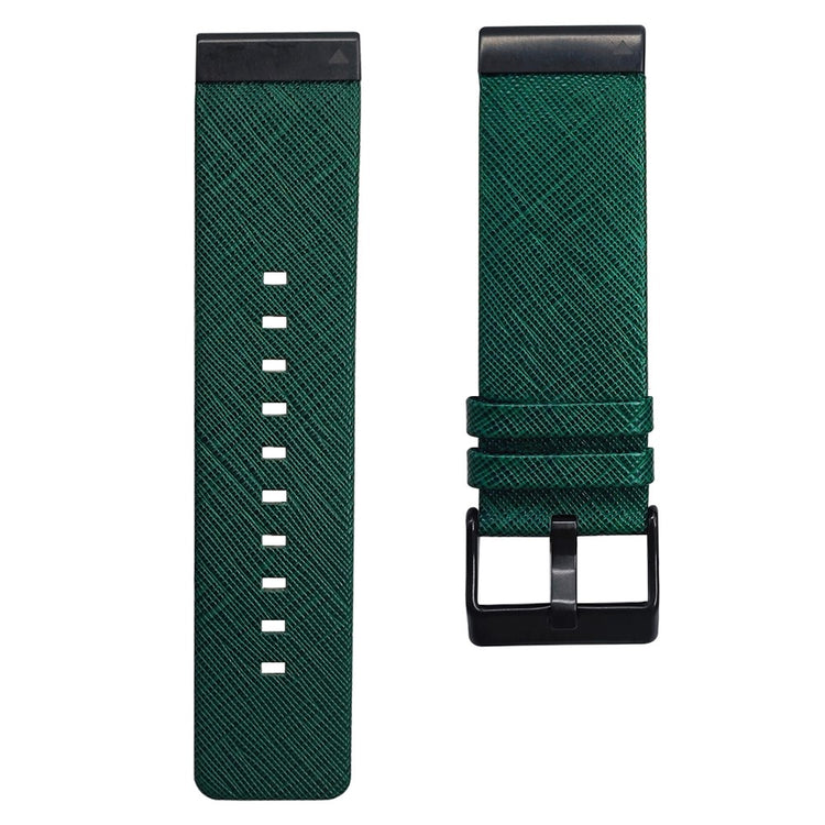 Garmin Fenix 7 Pro / 7 / 6 / 5 Leather Wrist Band Adjustable Watch Strap with Metal Pin Buckle - Green#serie_3