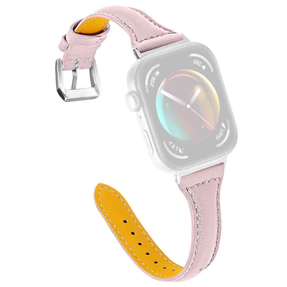 Huawei Watch Fit 3 Watch Strap Genuine Cow Leather Band Stitching Lines - Light Pink#serie_5