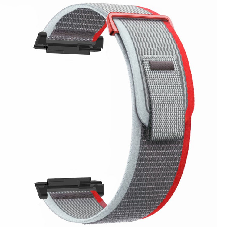 Xiaomi Watch H1 Nylon Watch Band Adjustable Loop Fastener Strap - Red+Grey#serie_5