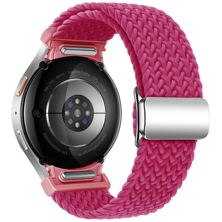 Samsung Galaxy Watch 20mm Braided Watch Band Magnetic Strap - Raspberry#serie_15