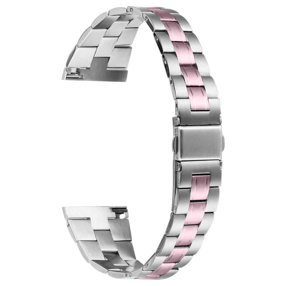 Huami Amazfit 2 Stratos Watch Band Stainless Steel Three-Beads Replacement Strap - Silver+Rose Pink#serie_4