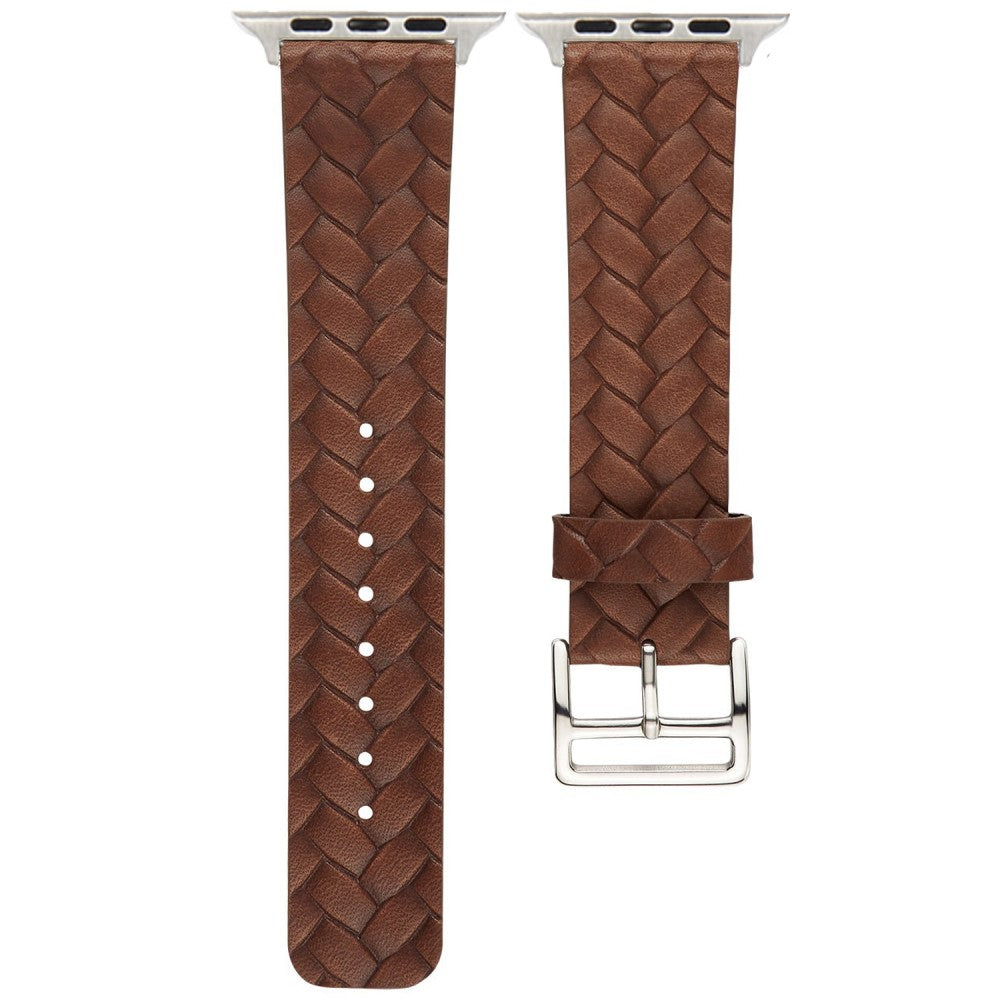 KALEBOL Apple Watch Series 41mm - 40mm - 38mm Braided Leather Watch Strap - Brown#serie_3