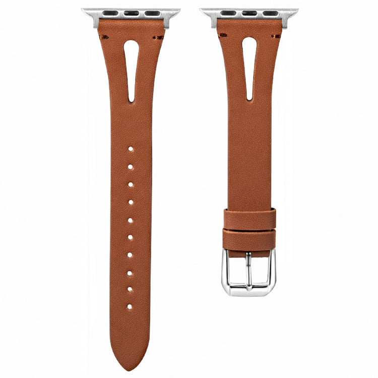 KALEBOL Apple Watch Series 41mm - 40mm - 38mm Water-Drop Genuine Cow Leather Strap - Brown#serie_1