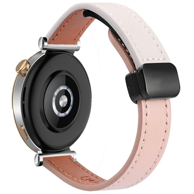 Samsung Galaxy Watch 22mm Magnetic Buckle Slim Microfiber Leather Watch Strap - Beige+Pink#serie_7