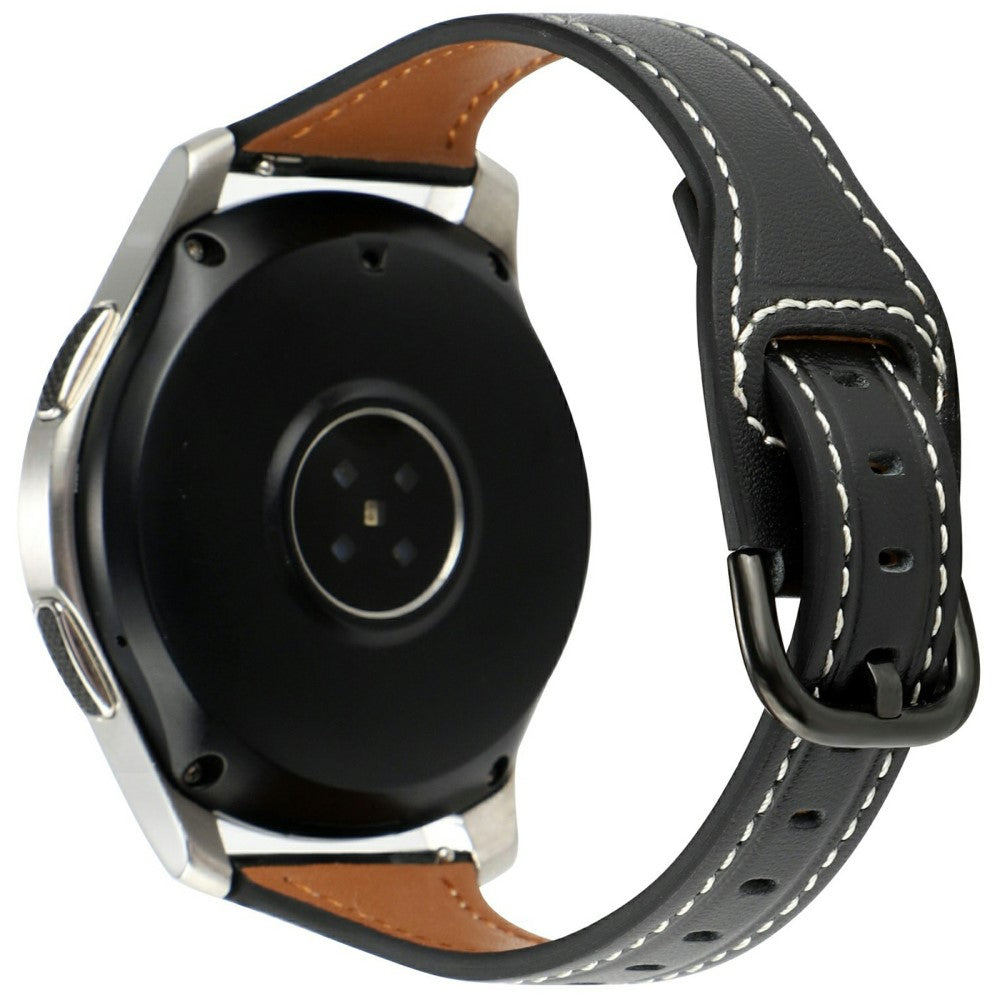 Huawei Watch GT 4 41mm / Garmin Venu 3S Genuine Cow Leather Band 20mm Watch Strap - Black+Black Buckle#serie_1